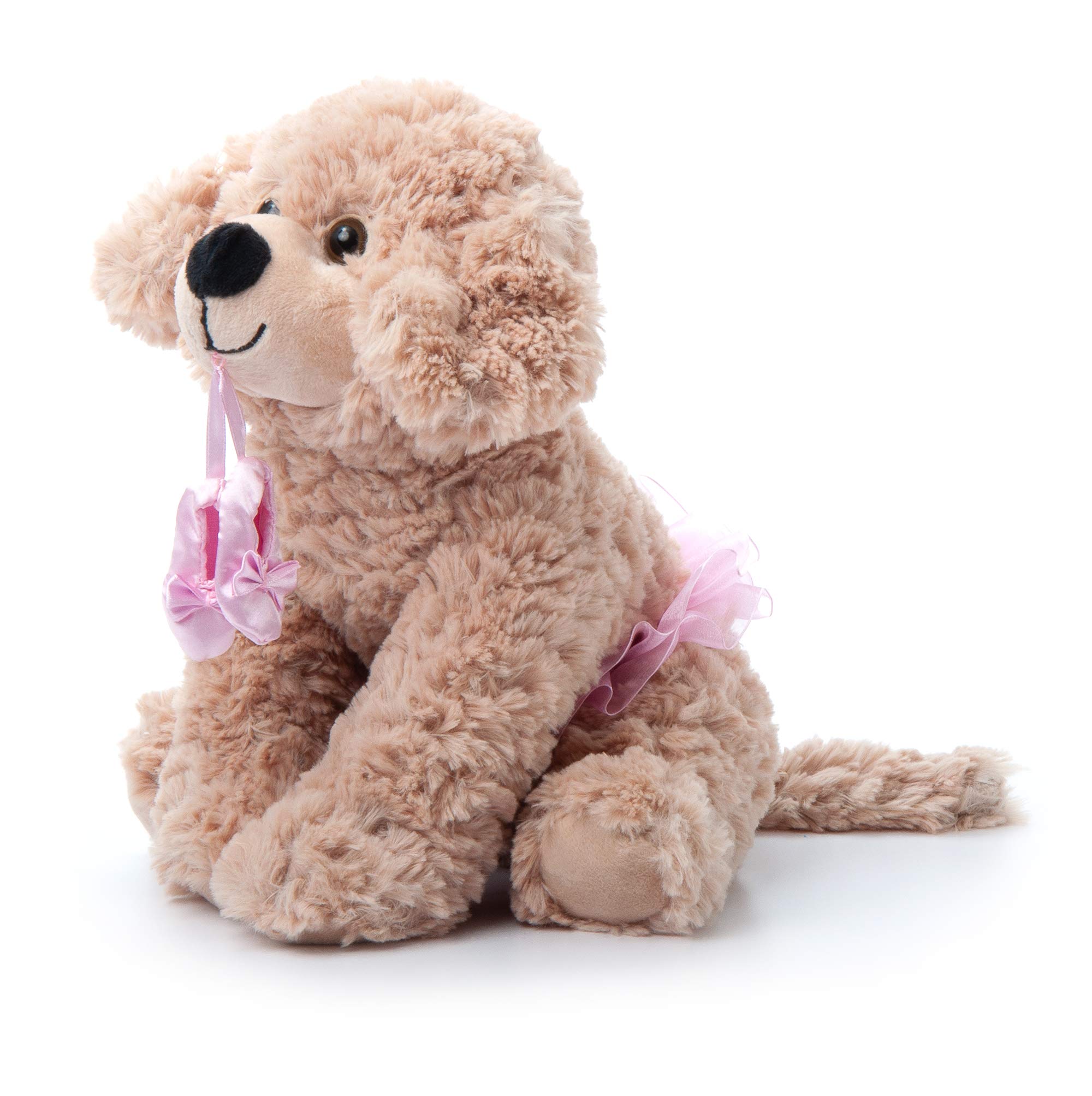 Cute Caramel Brown Scruffy Dog Plush Toy - 10 Inch Stuffed Animal for Kids, Perfect Gift for Pet Lovers & Themed Parties (Petting Zoo, Ballerina Theme, Nursery Decor)