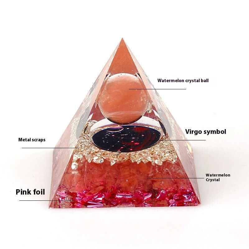 Handmade Zodiac Pyramid Crystal Decor - Feng Shui Home & Office Ornament | Perfect for Meditation, Gift Giving & Spiritual Spaces (A6655)