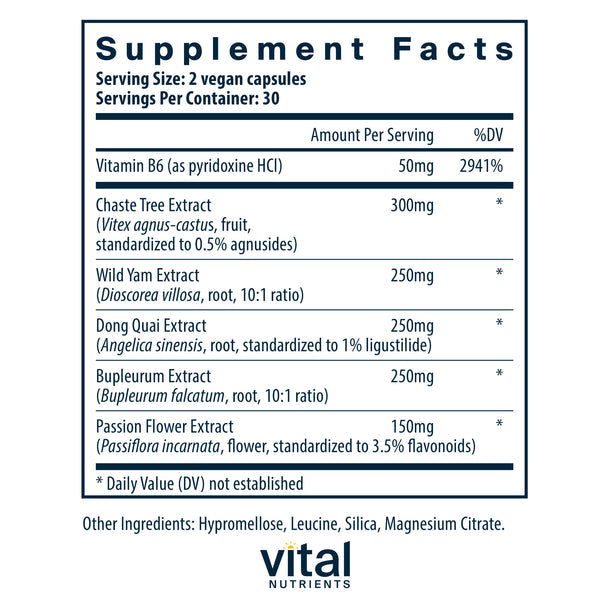 Vital Nutrients PMS Support Supplement for Women - Hormone Balance & Mood Relief - Perfect for Menstrual Cramps, Bloating & Emotional Well-Being