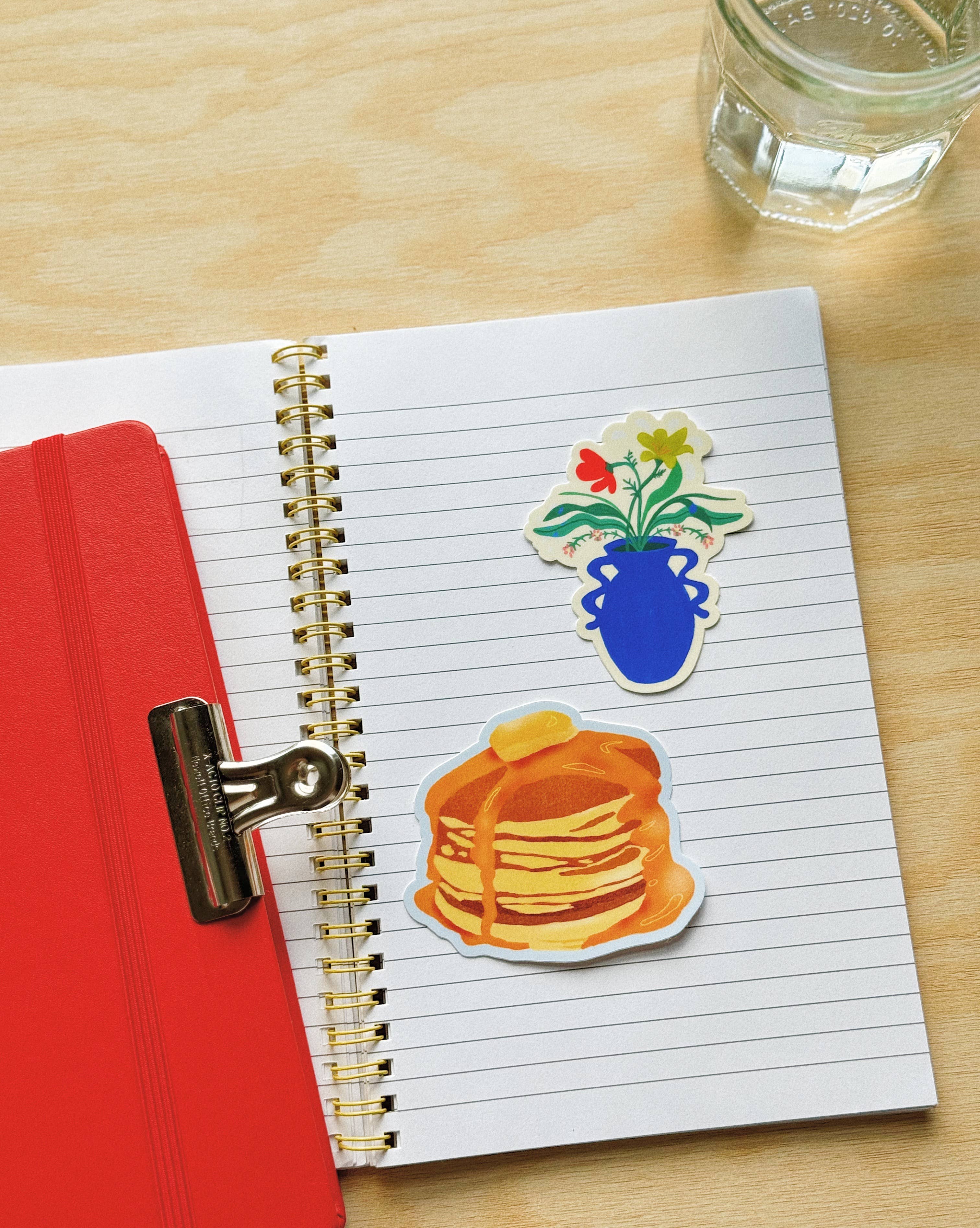 Short Stack Pancake Sticker - Cute Breakfast Food Decals for Laptops, Water Bottles & DIY Crafts - Perfect for Scrapbooking, Journaling & Kawaii Room Decor