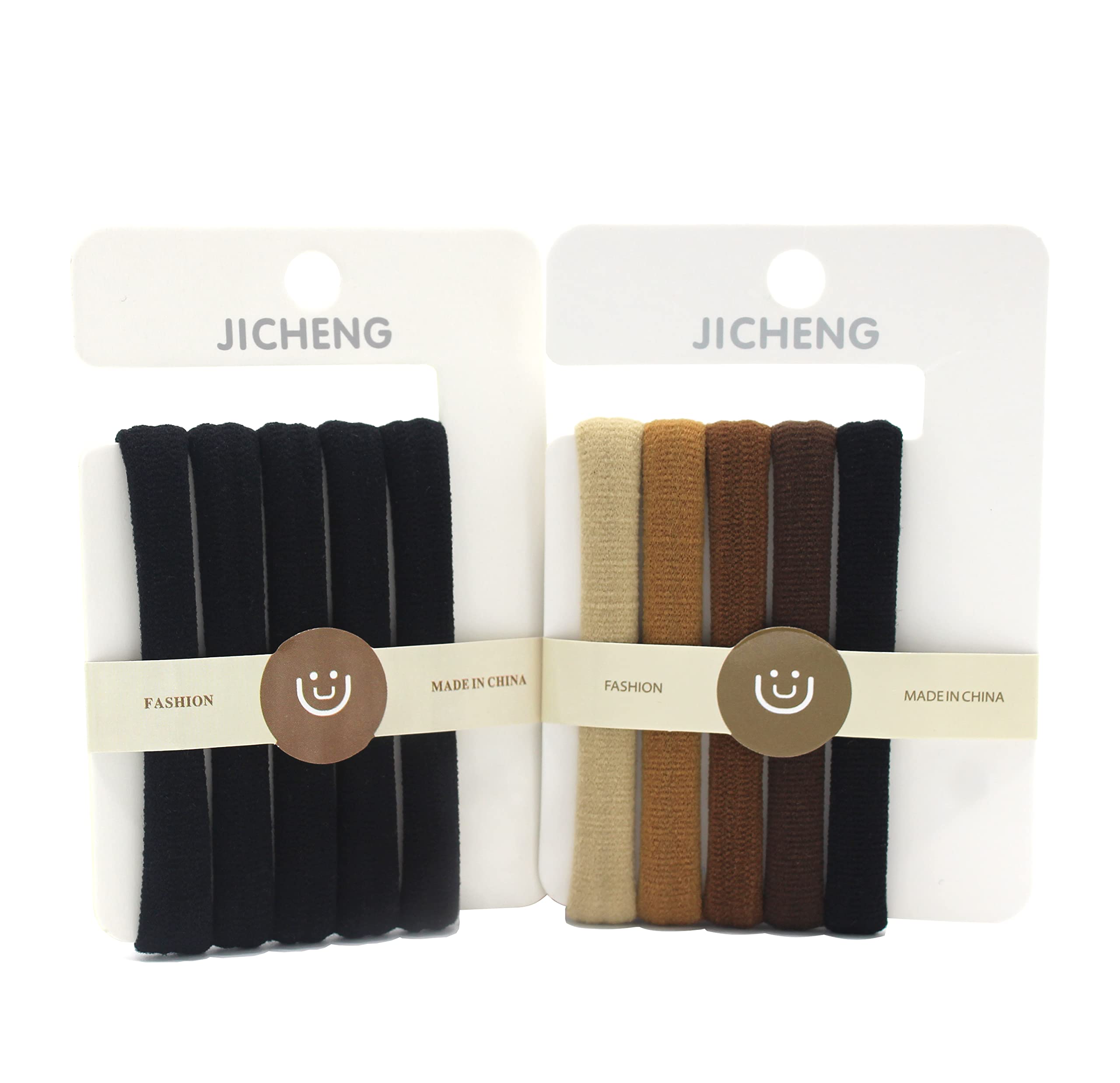 10 Pcs Hair Bands for Women & Girls - Soft Elastic Hair Ties, Ponytail Holders & Hair Bobbles for Everyday Use, Workouts & Styling