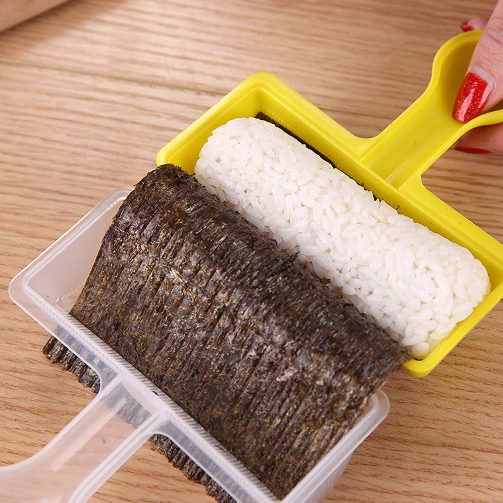 Premium Sushi Maker Kit - 4-in-1 Sushi Mold, Rice Ball Maker & Kitchen Tool Set for Homemade Sushi (Yellow) | Perfect for Meal Prep, Party Platters & Japanese Cooking at Home