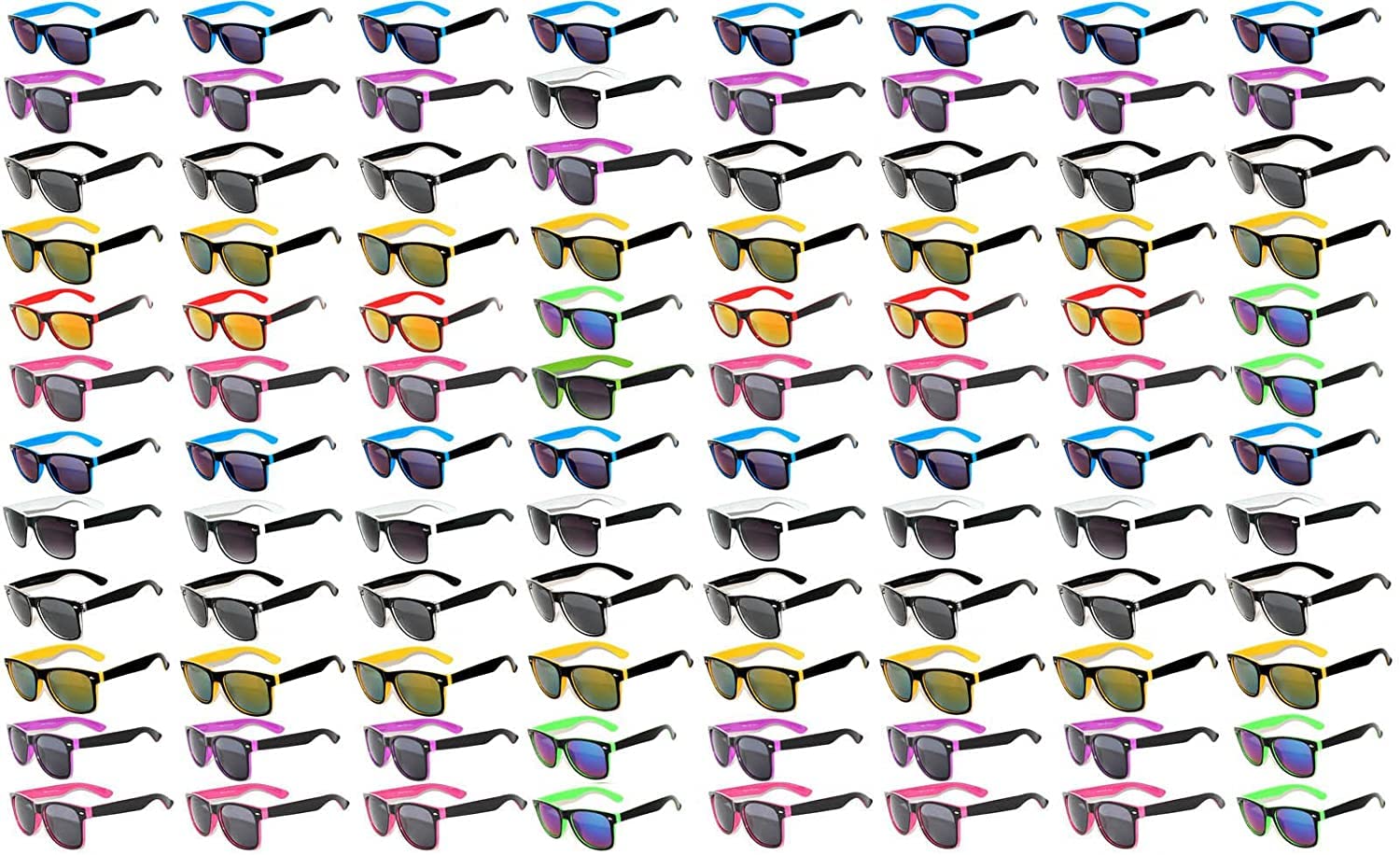 96-Piece Wholesale Bulk Sunglasses Lot - Assorted Color Fashion Frames for Party Supplies & Events | Perfect for Beach, Pool, Concerts & Summer Outings