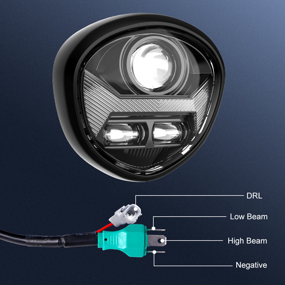 Yamaha V STAR 1300 XVS 1300CT LED Headlight Assembly - E Mark Approved - High Brightness Replacement Headlamp for Night Riding & Improved Visibility