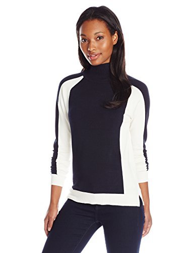 525 America Women's Mock Neck Color Block Pullover Sweater - Cozy Knit Top for Fall & Winter, Casual Office Wear & Weekend Outfits