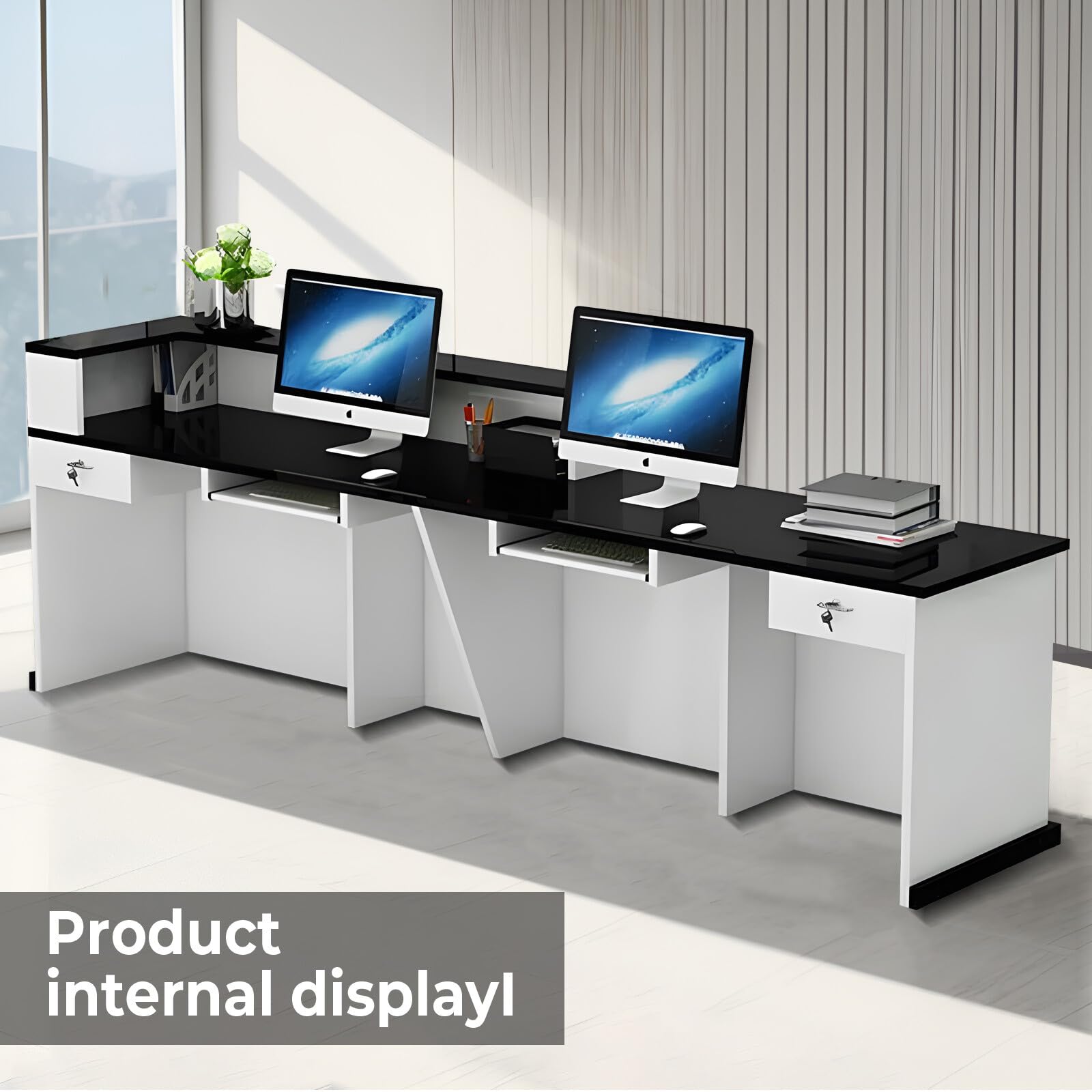 Modern Reception Counter Desk with Drawer - 110