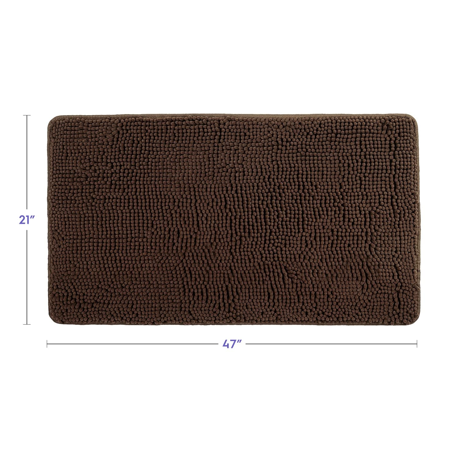 Premium Tafts Bathroom Rugs - Ultra Soft Chenille Microfiber Bath Mat with Memory Foam, Super Absorbent & Non-Slip (21