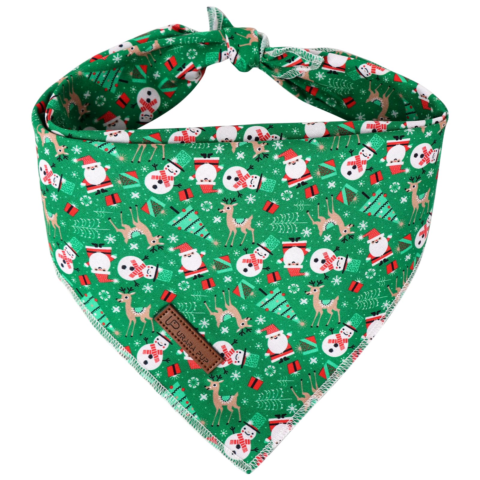 Christmas Dog Bandana for Small & Medium Dogs - Festive Red Cotton Pet Scarf with Christmas Tree Design for Puppies, Cats, Boys & Girls | Perfect for Holiday Photos, Winter Walks & Gift Giving