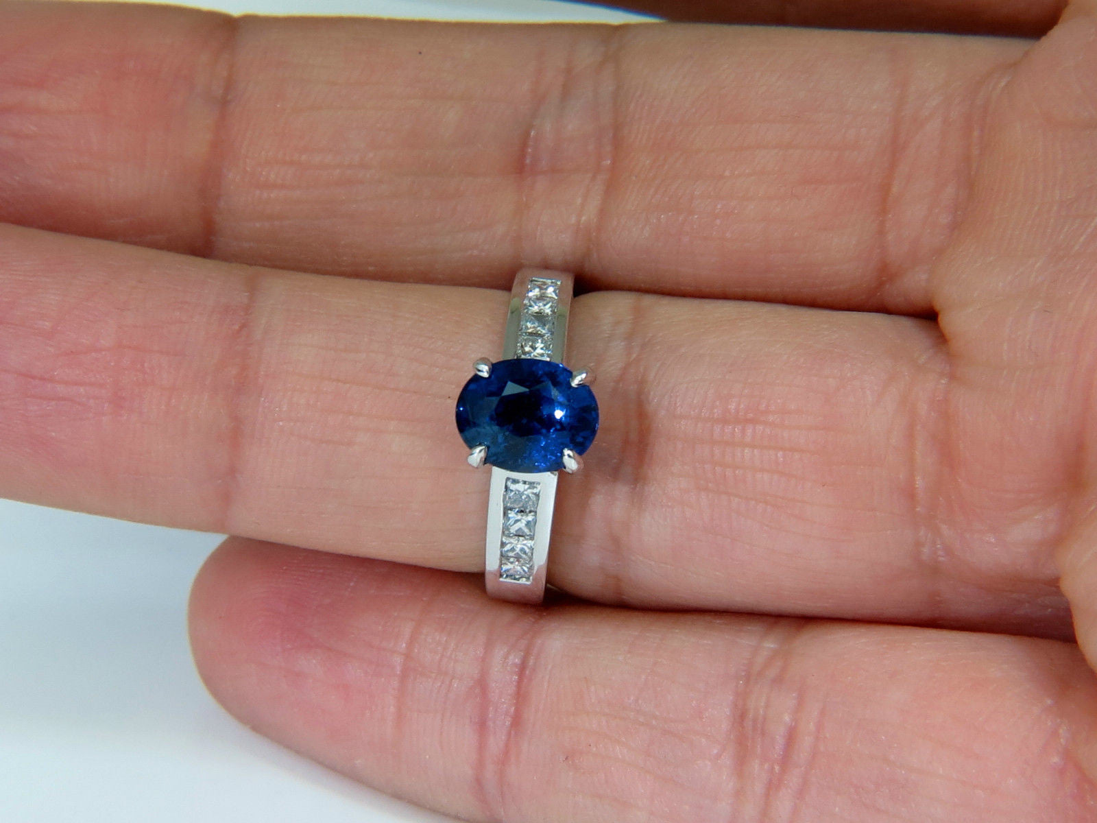 2.97CT GIA Certified Natural Blue Sapphire Diamond Ring in 14K Gold - Unheated & No Heat Treatment - Perfect for Engagement, Wedding & Anniversary Gifts