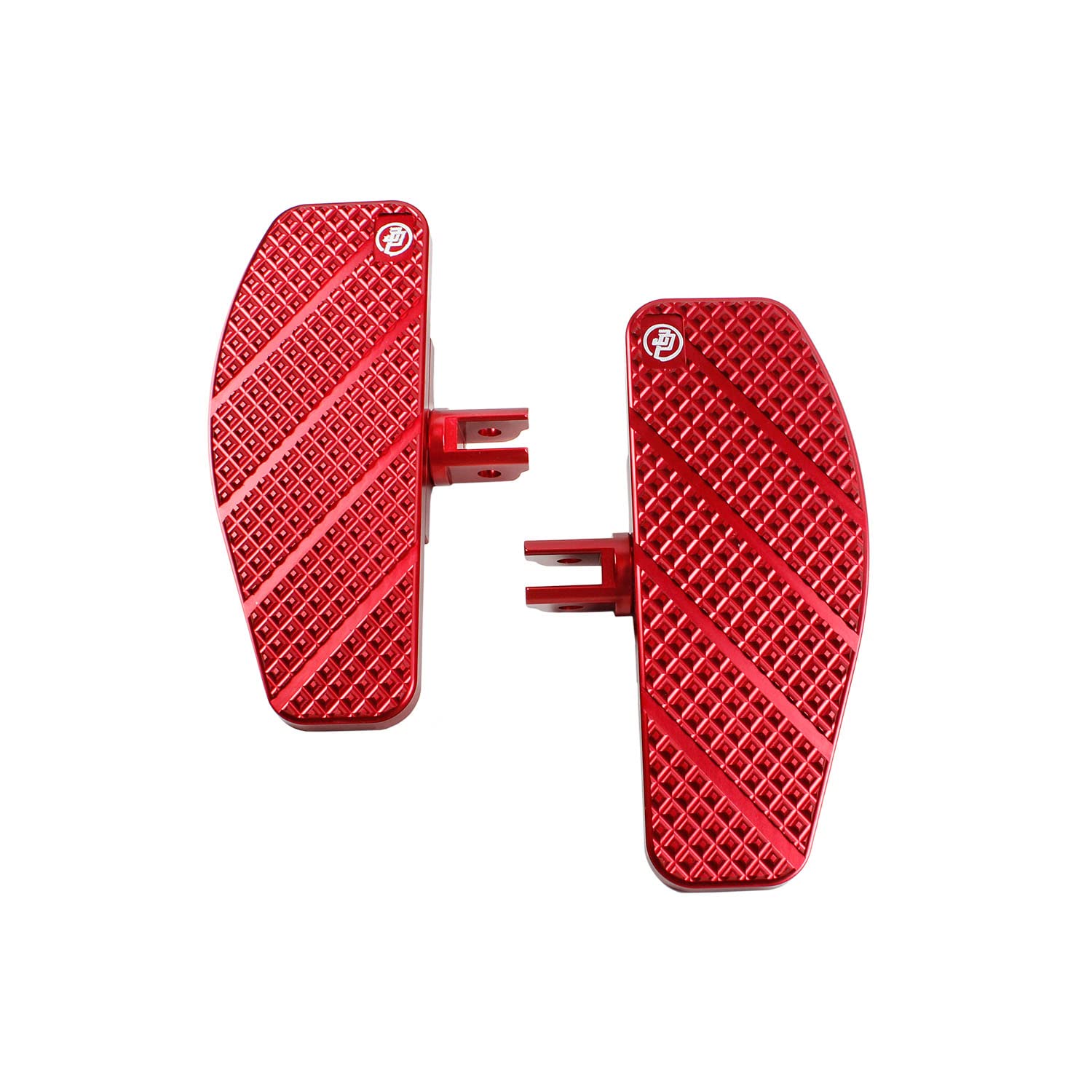 POWERJAMES 8 Inch Mini Foot Pedal Floorboard for Harley Davidson 2018+ FX Street Bob, Breakout, Low Rider Softail Standard - Red - Motorcycle Foot Rest for Comfortable Riding & Custom Bike Accessories