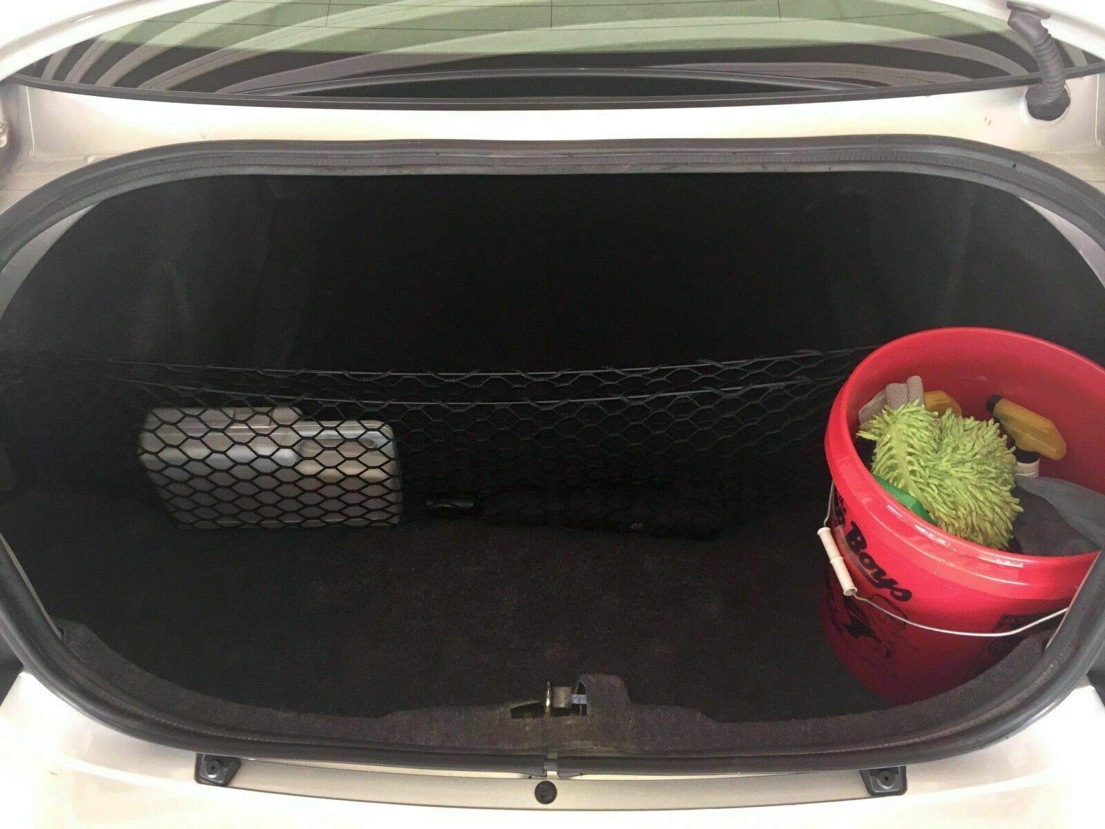 Premium Mesh Rear Trunk Organizer Cargo Net for Dodge Charger 2006-2010 - Envelope Style Sedan Storage Solution - Heavy Duty Vehicle Carrier Organizer - Perfect for Road Trips, Groceries & Sports Equipment