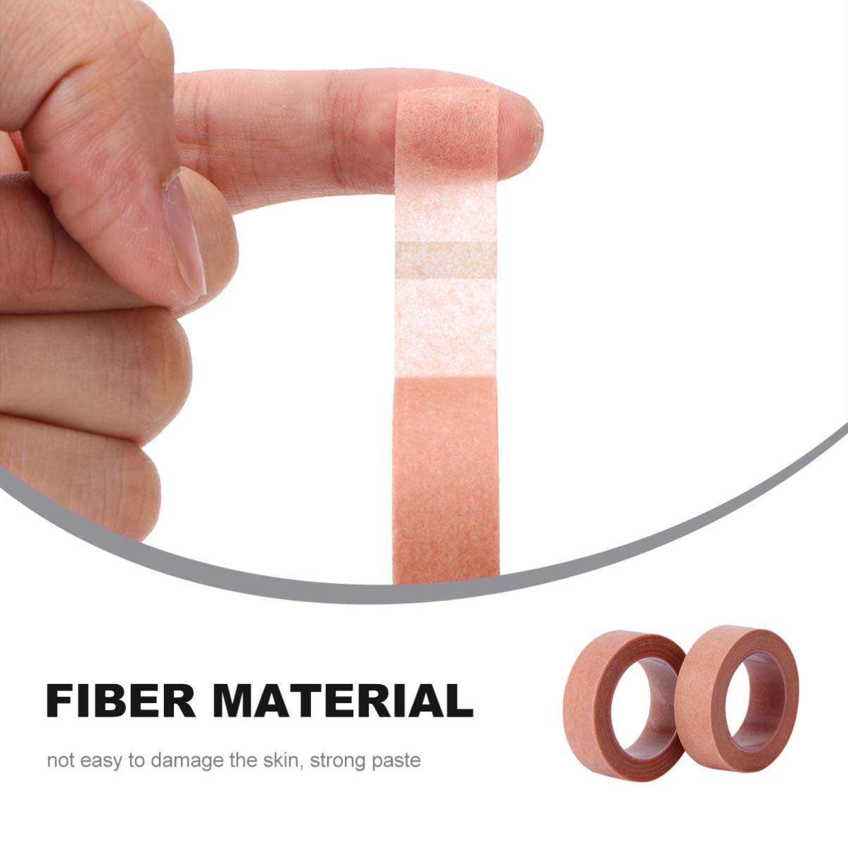 FOMIYES Eyelash Extension Tape - 2Pcs Breathable Micropore Adhesive Fabric Lashes Tape for Professional Lash Extensions | Brown First Aid Tape for Salon, DIY Home Use & Beauty Supplies