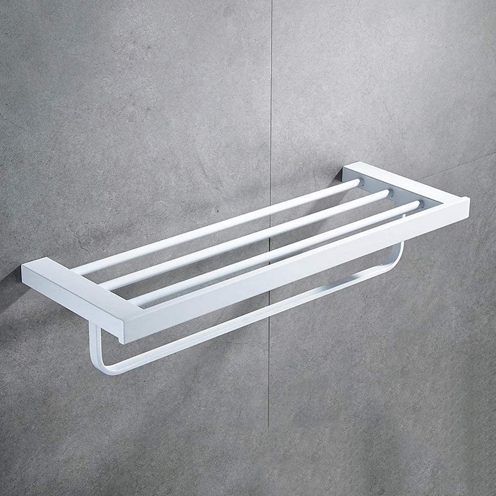 Stainless Steel Bathroom Shelf - Dual Towel Rack Wall Mounted Organizer for Bath Towels & Storage | Rustproof SUS304 for Home, Hotel & Spa (Perfect for Small Bathrooms & Space-Saving Solutions)