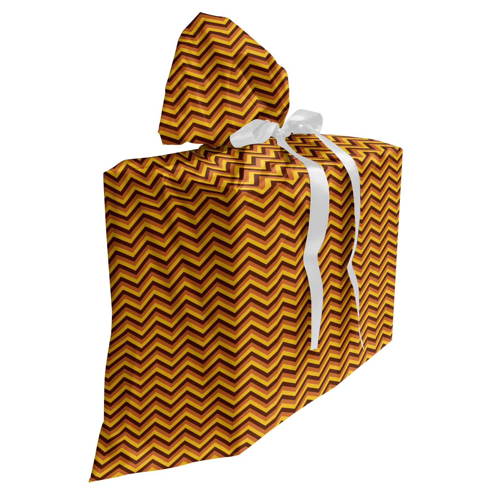 Ambesonne Yellow Chevron Gift Bag with Ribbons - Party Favors & Gifts