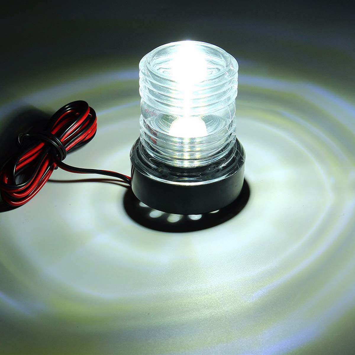 12V LED Marine Navigation Anchor Light - 360 Degree All-Round White Waterproof Boat Yacht Lamp for Fishing & Sailing | Perfect for Night Cruising, Docking & Emergency Situations