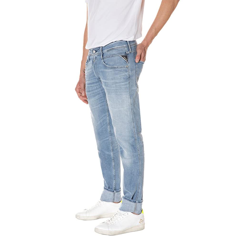 Replay Men's Anbass Organic Jeans - Premium Slim Fit Denim Pants for Casual & Business Wear | Eco-Friendly Cotton | Comfortable & Stylish for Everyday Outfits