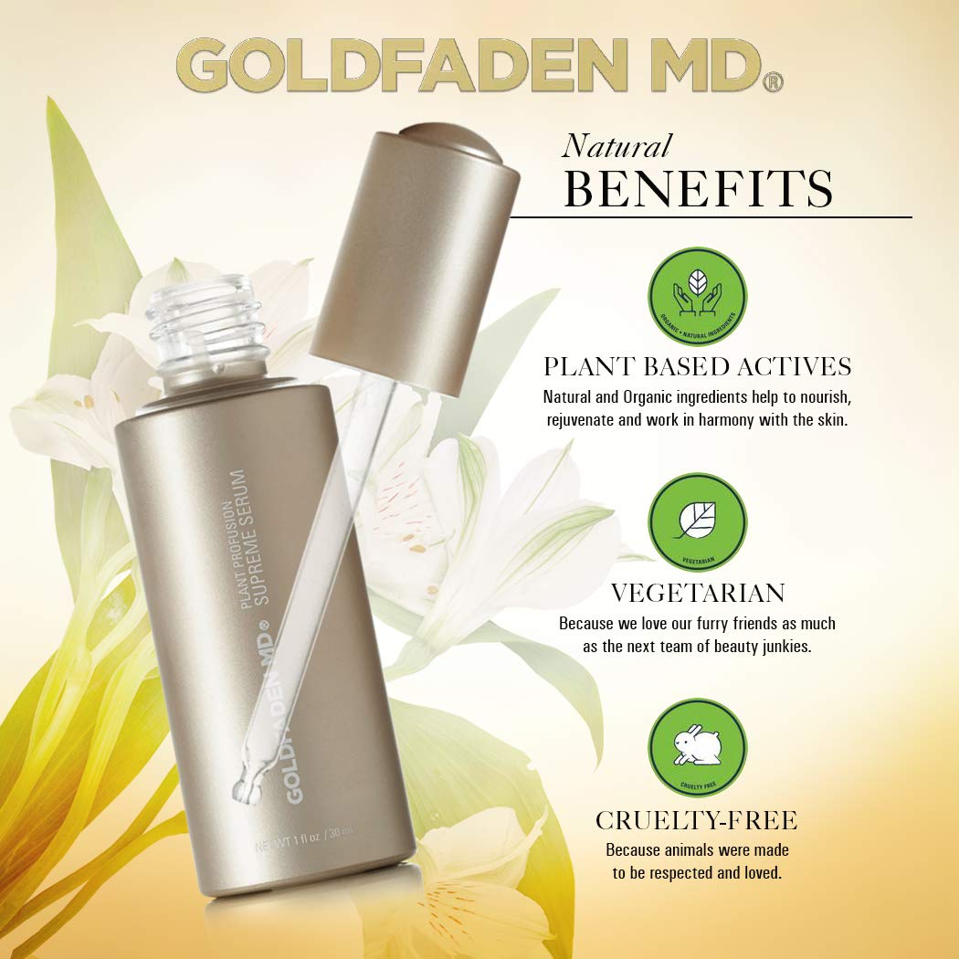 Goldfaden MD Plant Profusion Supreme Serum - 1 oz Anti-Aging Face Serum with Natural Botanicals | Hydrates & Brightens Skin | Perfect for Daily Skincare Routine & Nighttime Regimen