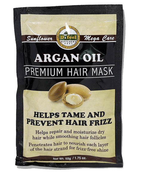 Difeel Premium Argan Oil Hair Mask - Deep Conditioning Treatment for Dry, Damaged Hair - 50g | Salon-Quality Hair Care for Smooth, Shiny & Healthy Locks - Perfect for Home & Professional Use