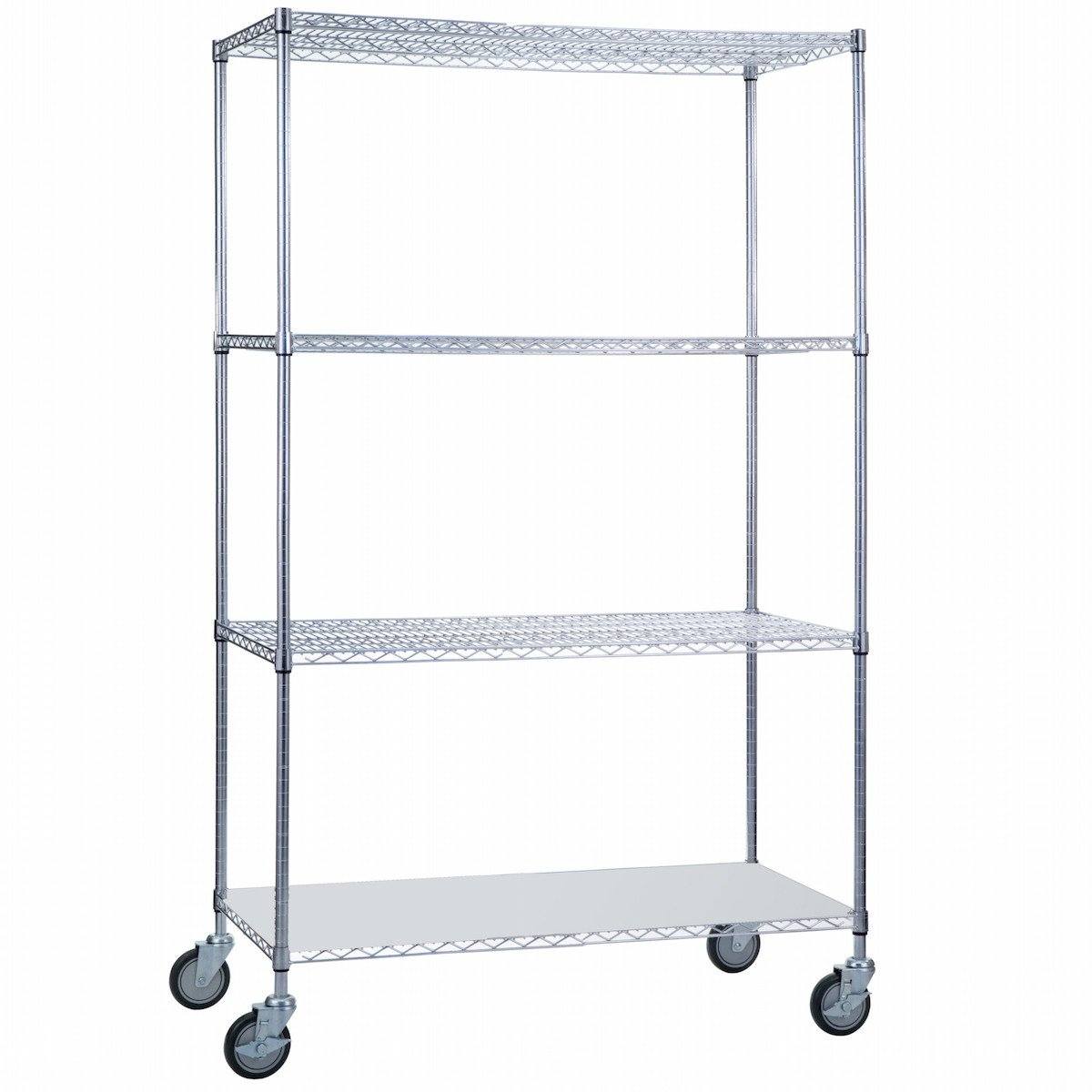 Heavy Duty Rolling Wire Shelving Cart 24