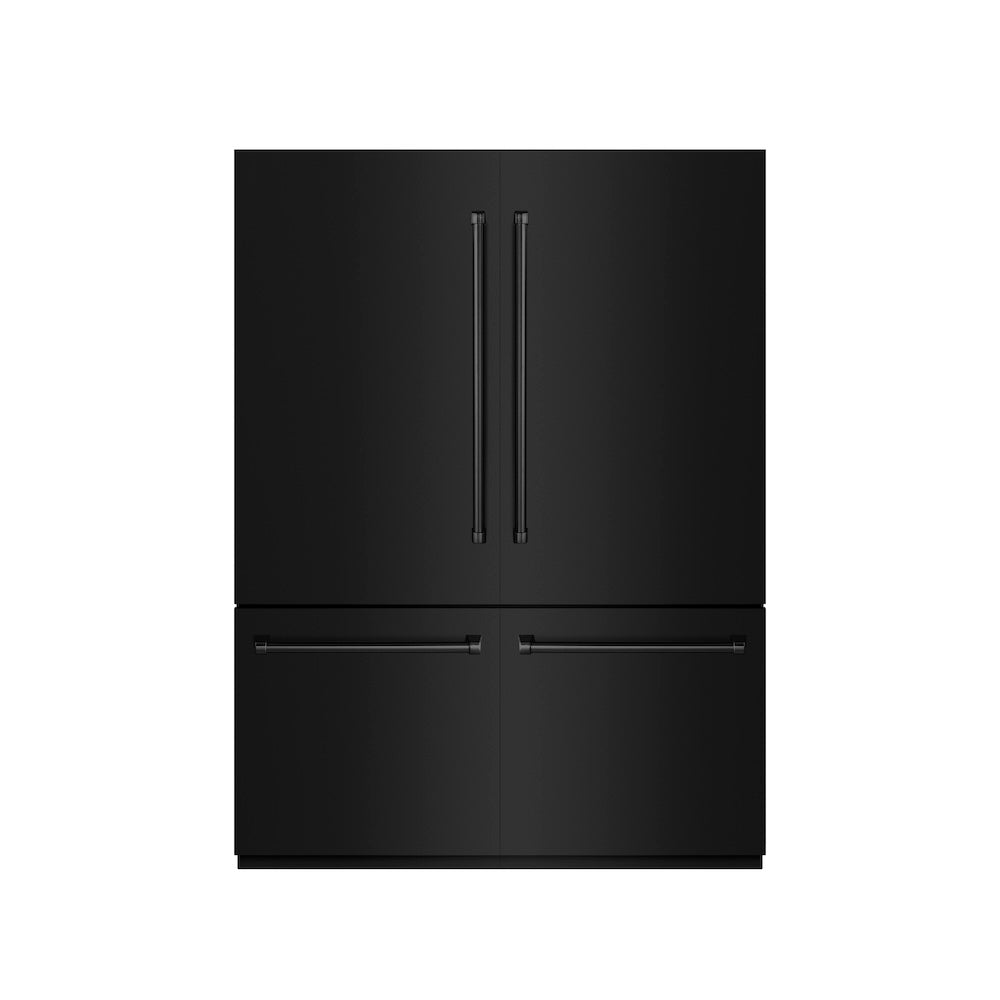 ZLINE 60 Inch 32.2 cu ft French Door Built-In Bottom Freezer Refrigerator with Water Dispenser & Ice Maker - Black Stainless Steel with Graphite Gray Interior (GRBIV BS 60) | Perfect for Modern Kitchens & Open Concept Homes