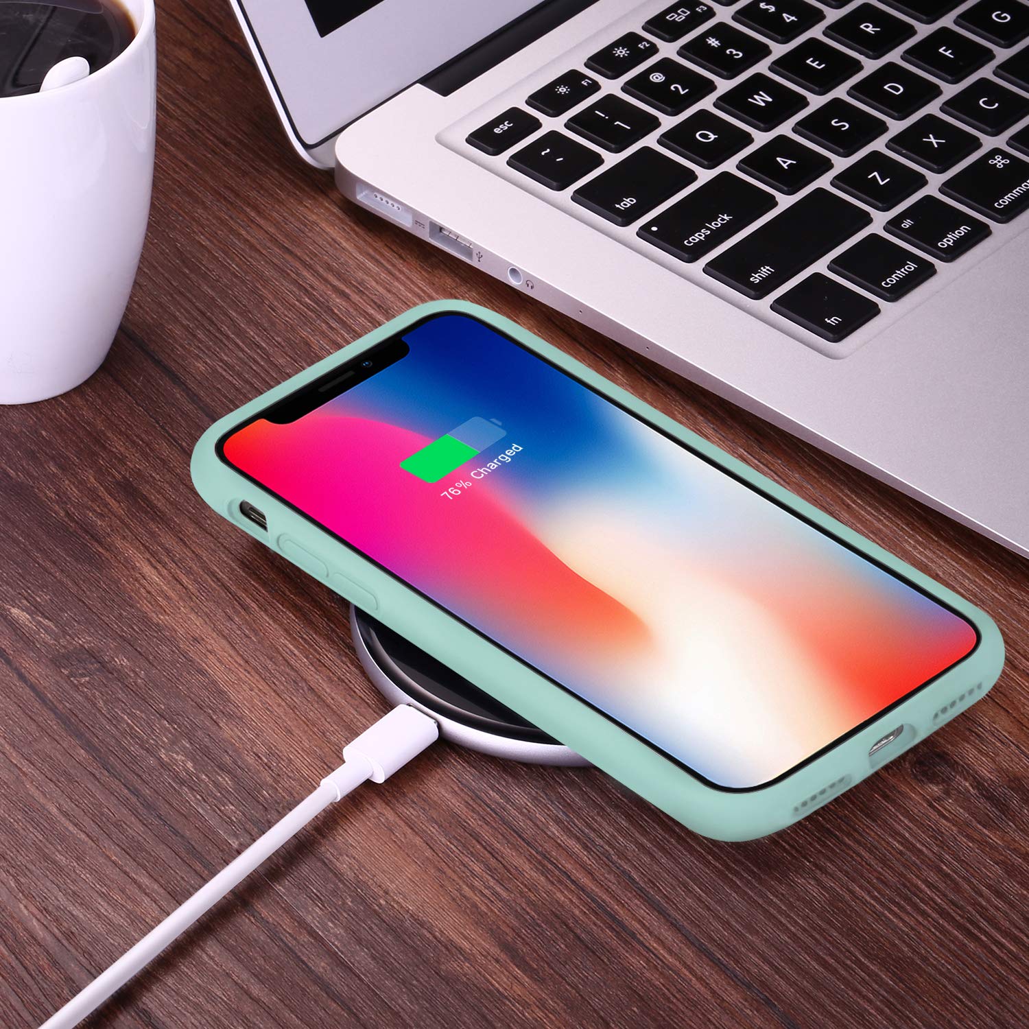 JASBON Soft Liquid Silicone Case for iPhone XR - Shockproof Protective Cover with Raised Edges, Slim Fit & Non-Slip Grip (Sea Green) - Perfect for Everyday Use, Work & Travel