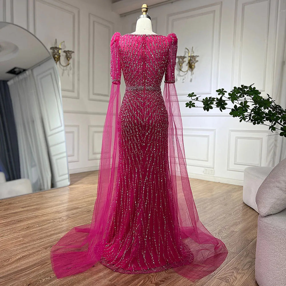 Elegant Fuchsia Mermaid Evening Gown for Women - LA72774 | Formal Dresses for Prom, Wedding, Gala & Special Occasions