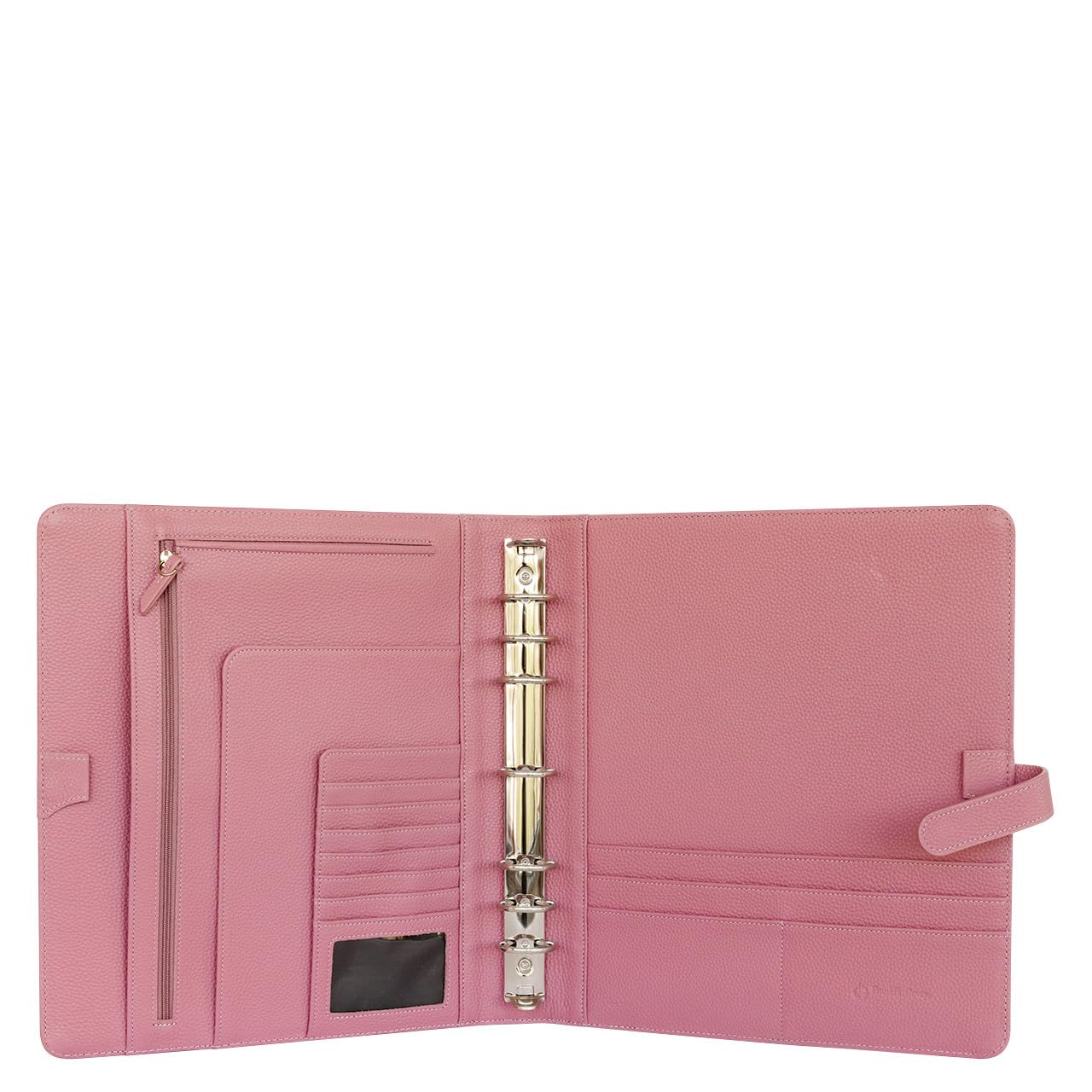 FranklinCovey Anna Leather Snap Binder - Monarch Size, Nostalgia Rose Color - Premium Organizer for Business, School & Office Use