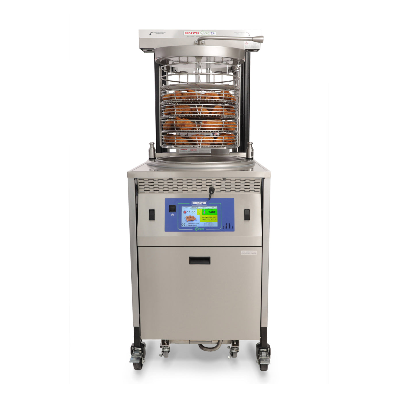 Broaster ES24G ST E Series 70 lbs Gas SmartTouch Pressure Deep Fryer 120V - Commercial Restaurant Kitchen Equipment for Fast Food, Chicken Wings, French Fries & More