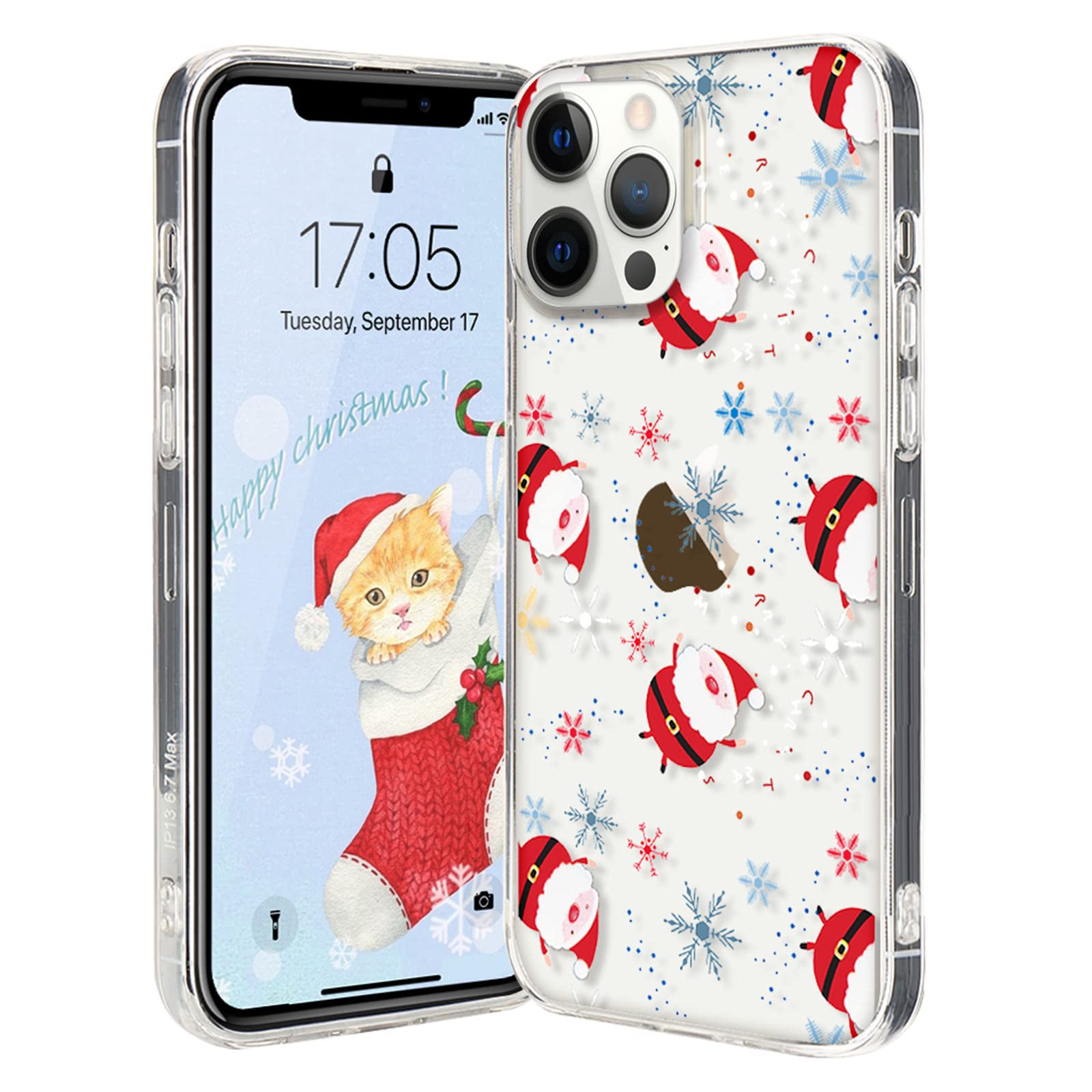 Lafunda Christmas iPhone 12 Pro Max Case - Liquid Silicone & TPU Bumper Protective Cover with Snowflake Design for Women, Men - Perfect Holiday Gift for Xmas & Winter Season