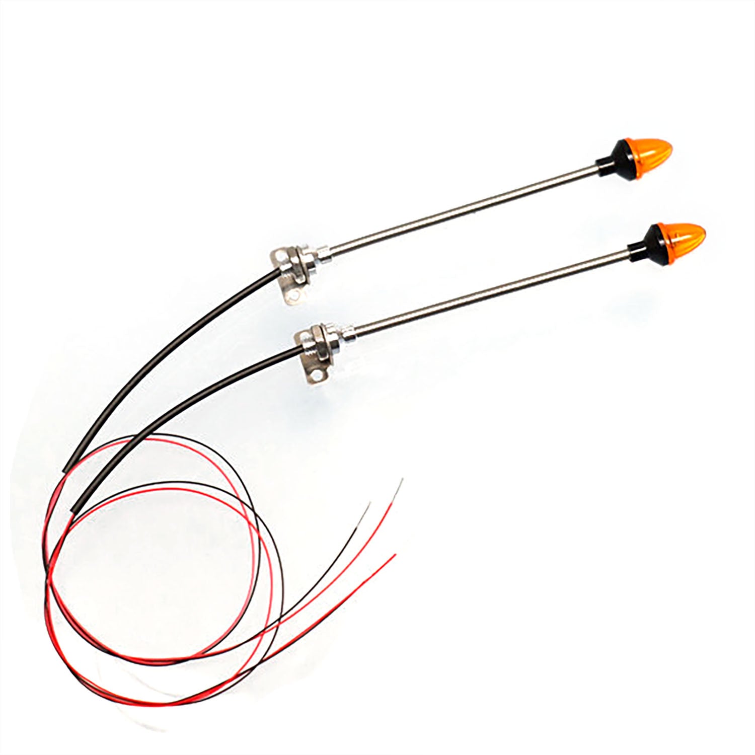 LED Plastic Marker Light Pair - 2.2V 3V Side Warning Lamp for TAMIYA 1/14 RC Tractor Truck Model, Bulldozer & Dumper Car Parts - Perfect for DIY RC Vehicle Lighting Upgrades & Nighttime Visibility Enhancement
