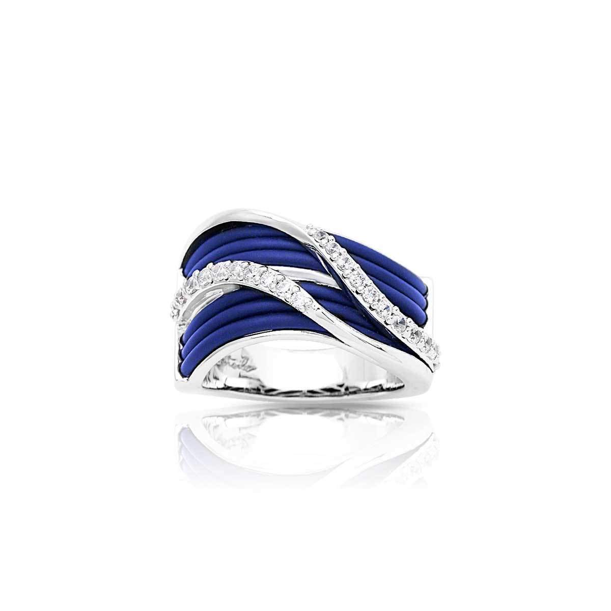 Belle Etoile Venti Ring - Blue Sterling Silver Ring Size 6 for Women | Elegant Stackable Ring for Everyday Wear, Gift Giving & Special Occasions