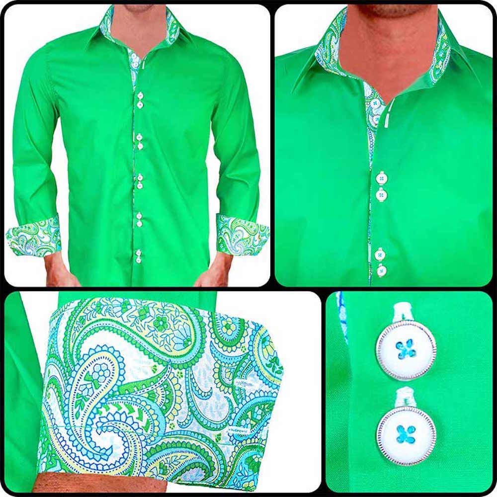 Stylish Bright Green Dress Shirts for Men | Light Green & White Formal Shirts | Trendy Green & Blue Business Shirts – Perfect for Office Wear, Weddings & Professional Events