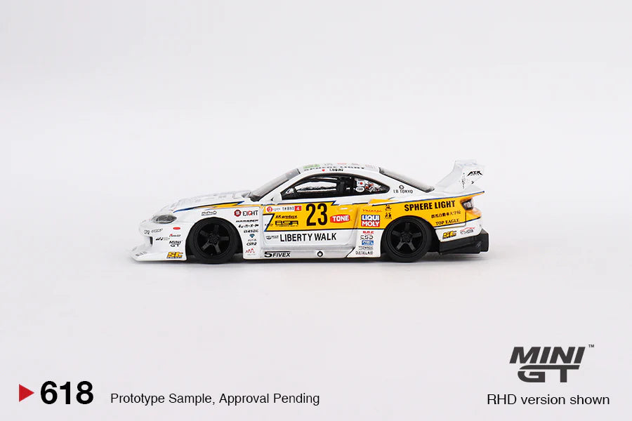 1:64 MINI GT Nissan Silvia S15 LB Super Silhouette #23 2022 Goodwood Festival of Speed Edition - Diecast Model Car for Collectors, Racing Enthusiasts & Display - Perfect for Home Office Decor, Car Shows & Gift Giving