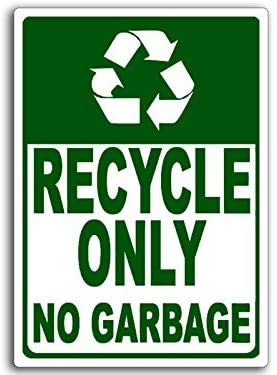 Eco-Friendly Recycle Only Sticker - No Trash Logo for Business Bins | Perfect for Office, Home & Public Recycling Bins