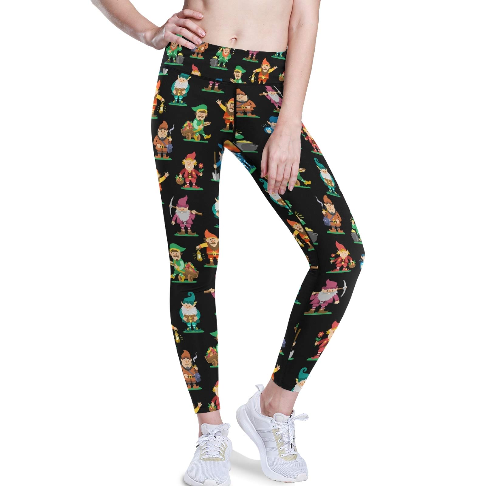 Fairy Tale Gnome Yoga Pants - High Waist Tummy Control Leggings for Women, Workout & Running (M) - Perfect for Gym & Outdoor Sports
