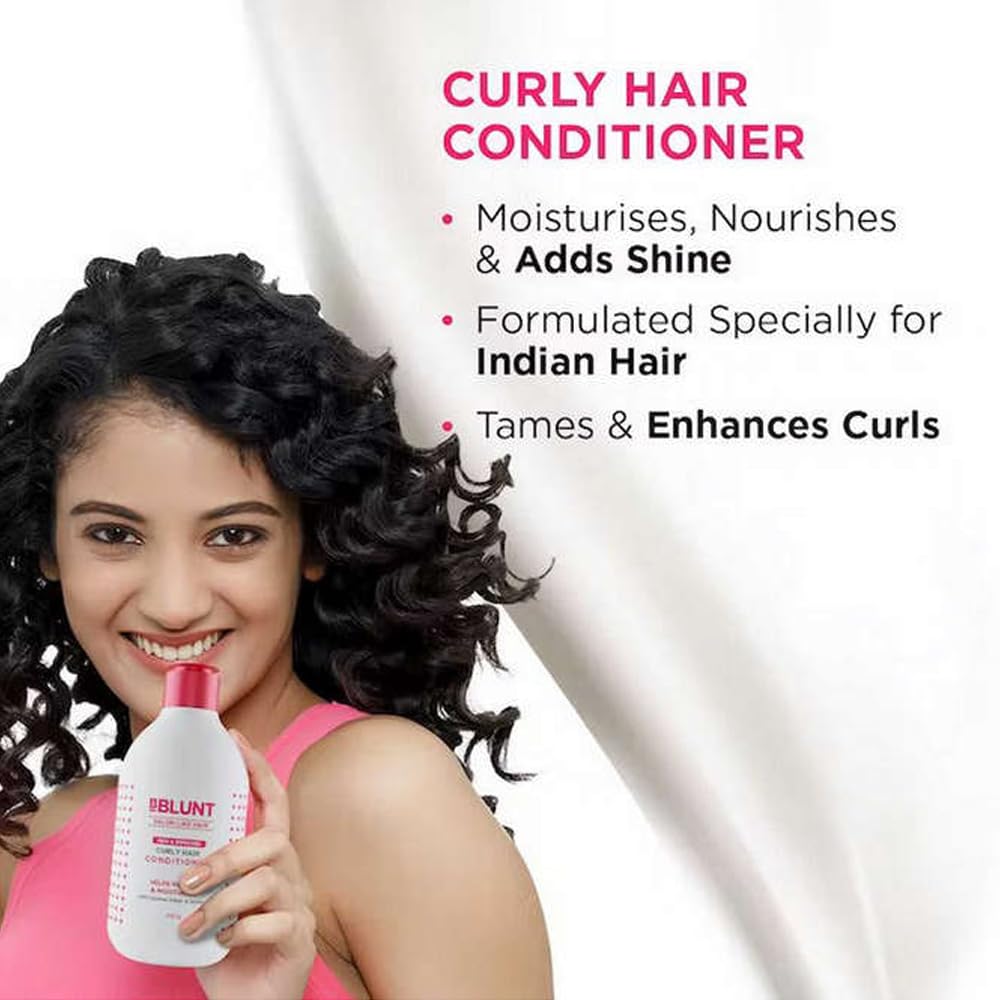 BBLUNT Curly Hair Conditioner with Coconut Water & Jojoba Oil - 250g | Hydrating & Frizz Control for Curly Hair | Perfect for Daily Use & Salon-Quality Results
