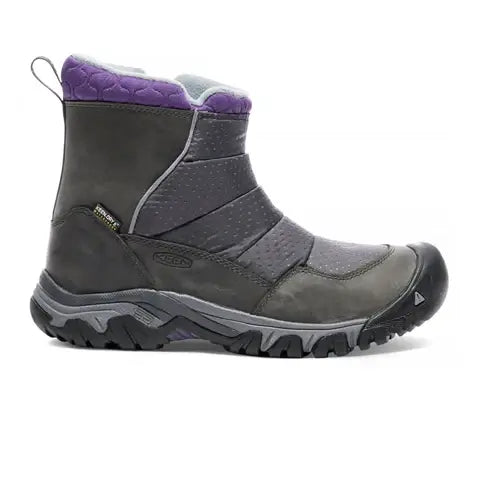 Keen Hoodoo III Low Zip Ankle Boots for Women - Waterproof Hiking Shoes, Earl Grey/Purple Plumeria - Perfect for Outdoor Adventures, Trail Walking & Casual Wear