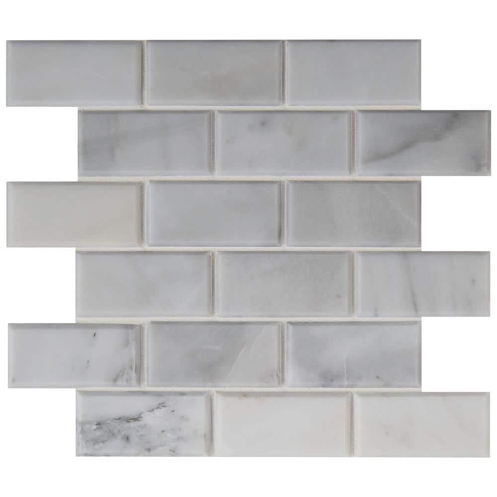 2 X 4 Inch Greecian White Polished Beveled Marble Mosaic Tile - 10 Square Feet per Carton - Perfect for Bathroom, Kitchen Backsplash & Flooring Decor