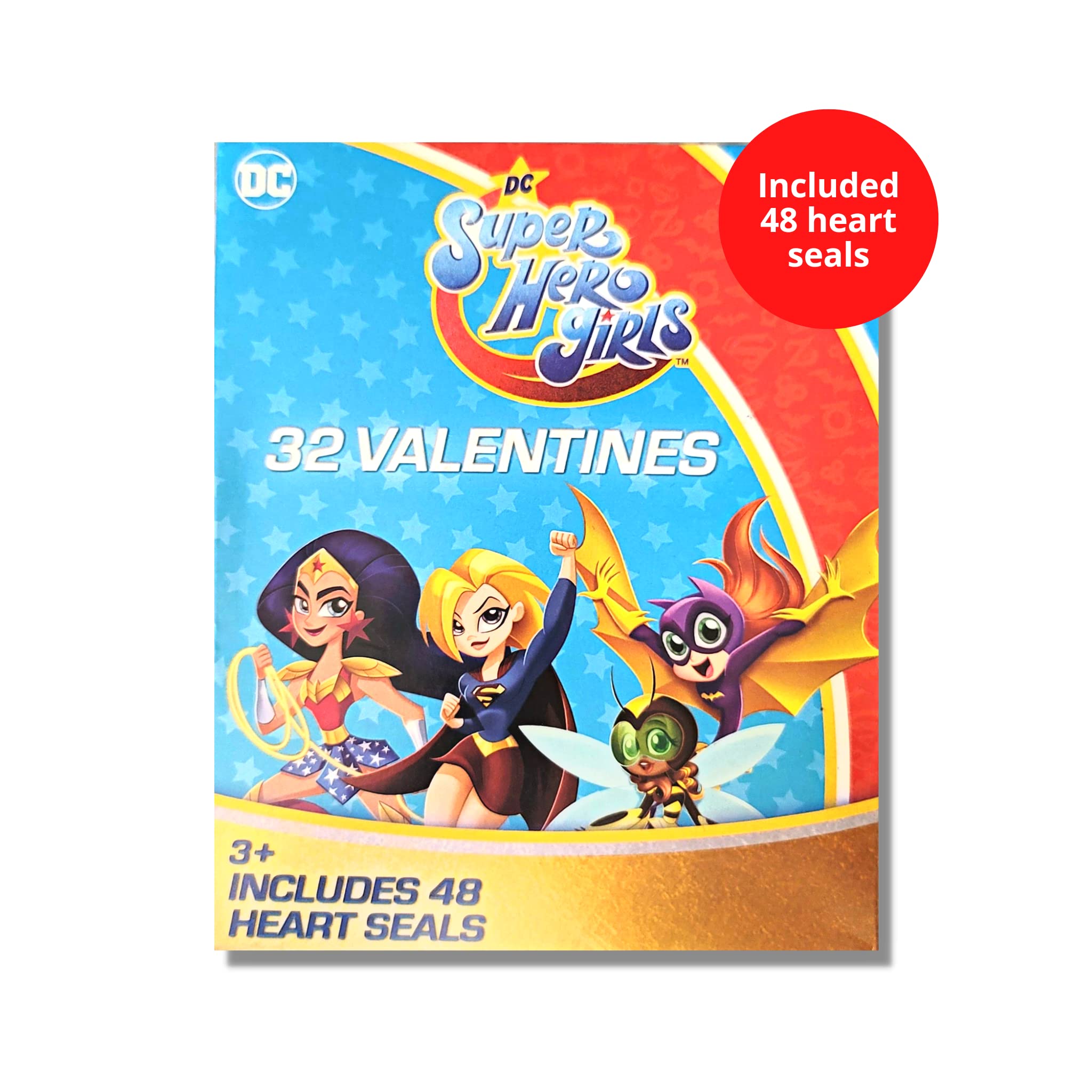 DC Superhero Girls Valentines Day Cards for Kids - 32 Pack Classroom Valentine's Cards with Superhero Designs - Perfect for School Exchanges, Party Favors & Classroom Activities