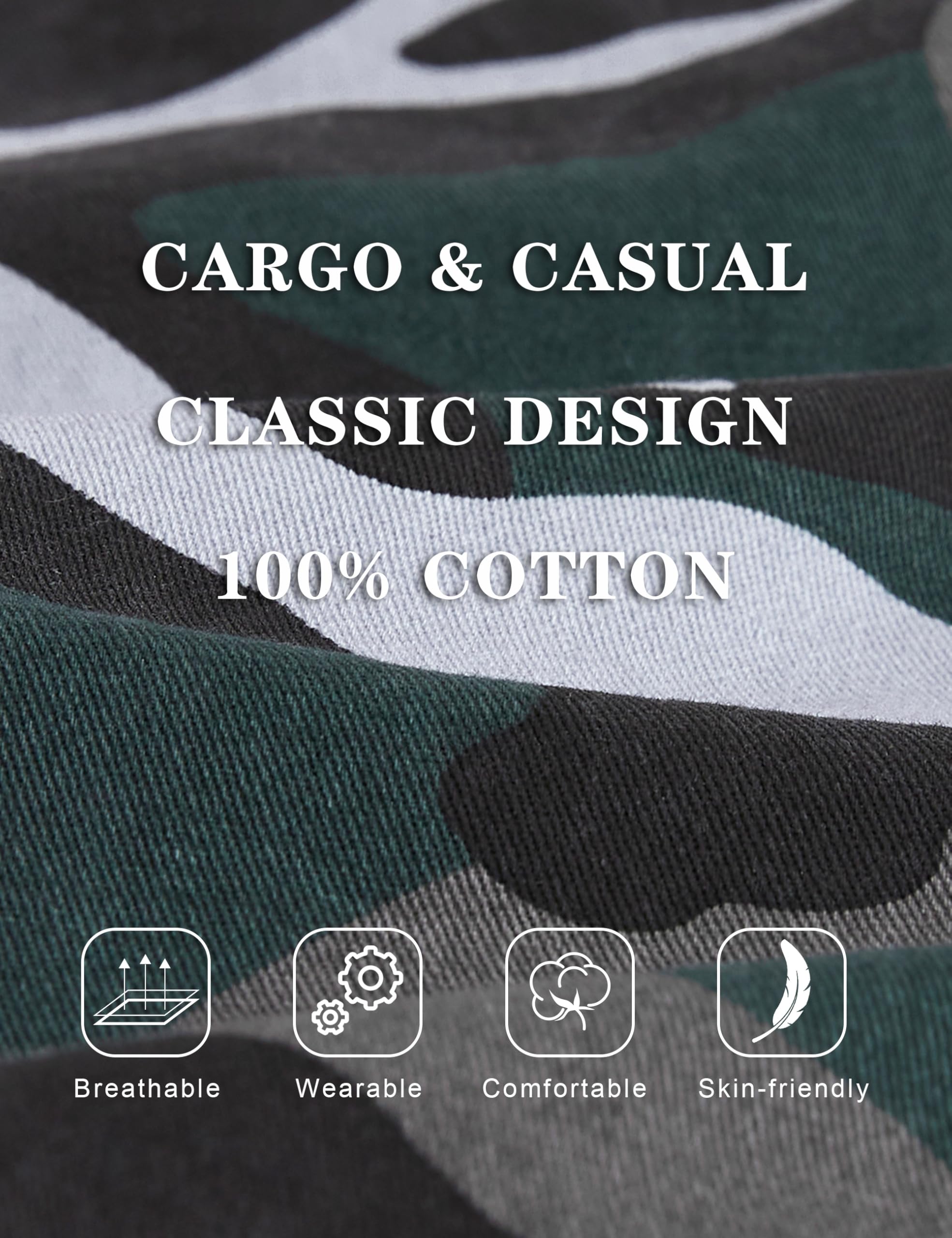 **Zeetoo Men's Camo Cargo Shorts - Classic Relaxed Fit, Multi-Pocket Outdoor Shorts for Hiking, Camping & Casual Wear**
