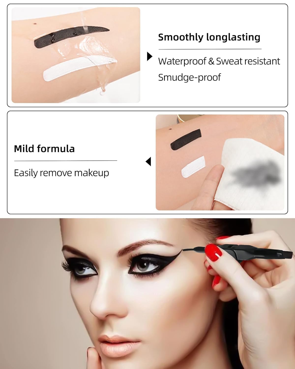 COSLUXE IMAGIC Waterproof Gel Eyeliner - Long Lasting Smudge Proof Eye Liner with Brush (4g, Black 01) for Professional Makeup & Everyday Wear