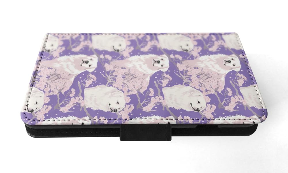 Cute Pyrenean Mastiff Puppy Dog Pattern Faux Leather Flip Wallet Phone Case for Apple iPhone 11 - Stylish & Protective Cover for Everyday Use, Travel, and Work