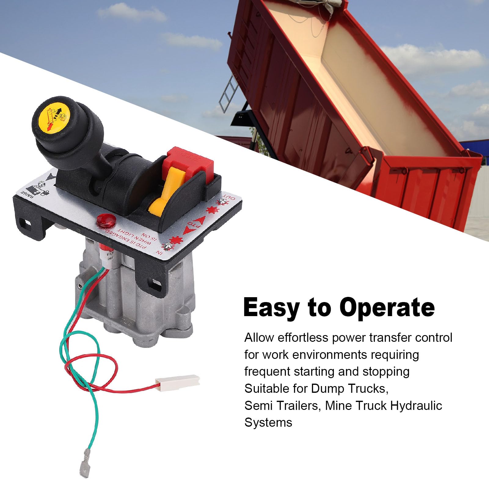 Heavy Duty Dump Truck PTO Control Valve - 6 Ports 4 Position Proportional Hydraulic Valve with PTO Switch for Smooth Tipper Operation - Perfect for Dump Trucks, Trailers & Construction Equipment