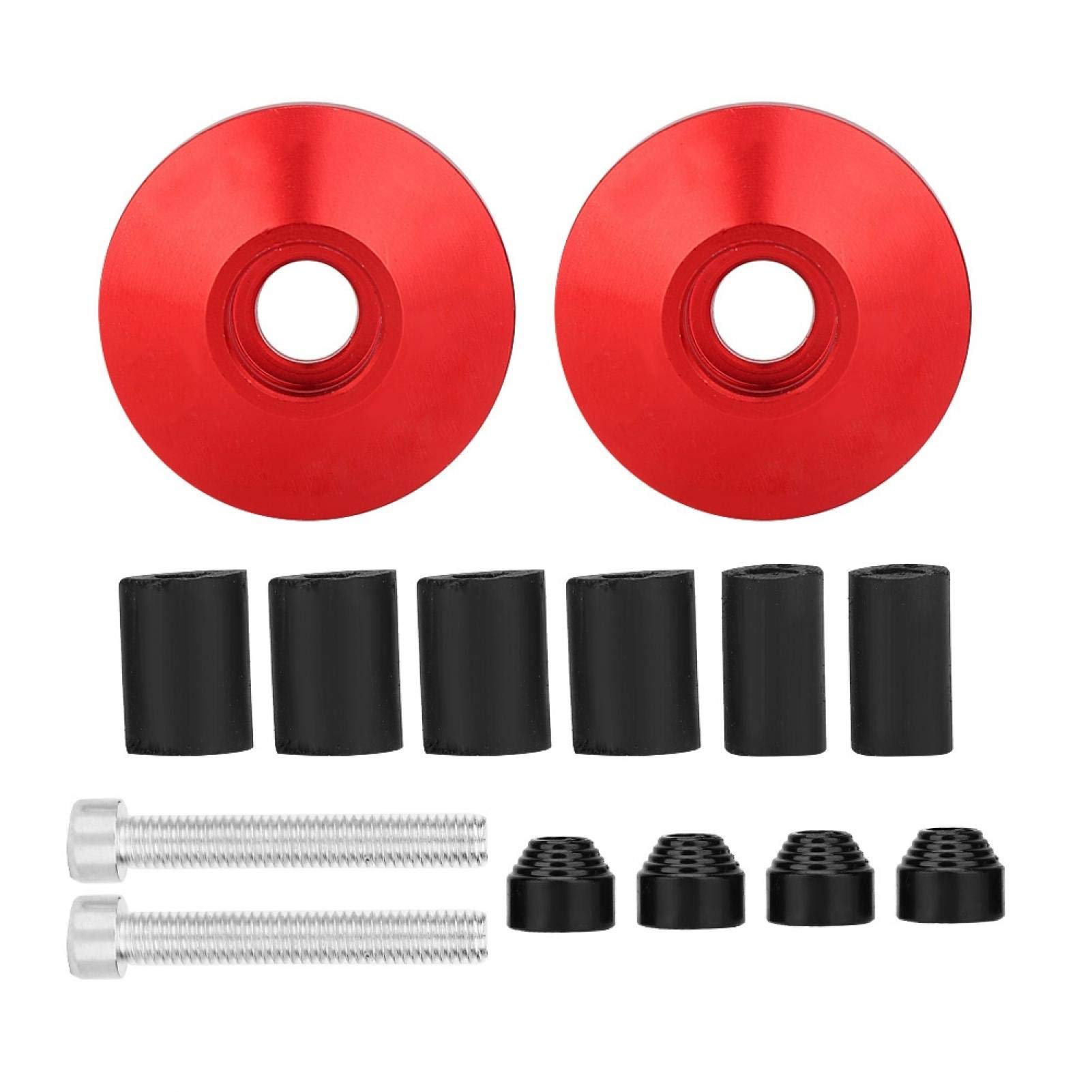 Universal CNC Aluminum Motorcycle Handlebar Ends - Red Pair for Cruiser & Street Bikes