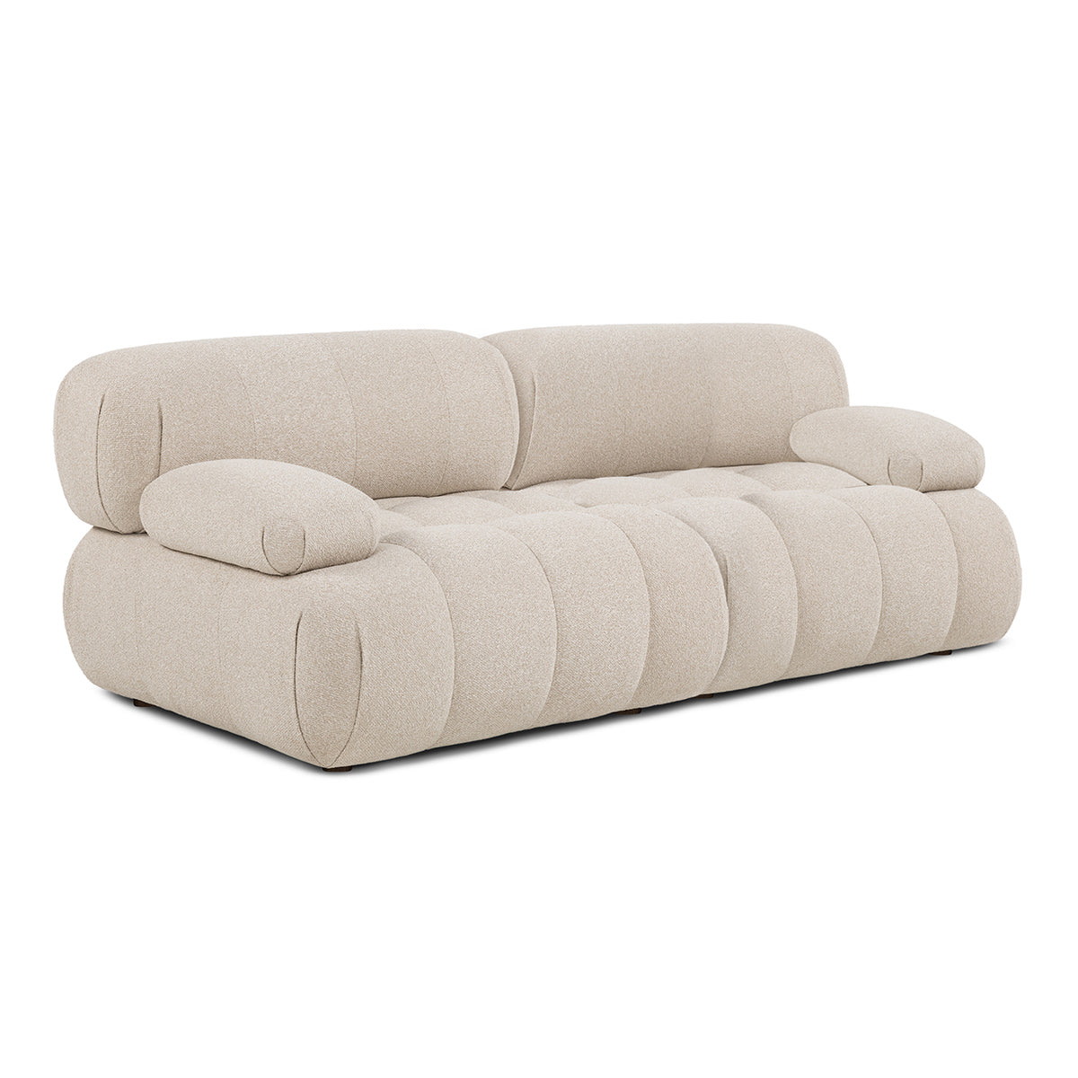 Bowie Boucle 2-Seater Sofa in Sand Color - Modern Comfortable Loveseat for Living Room, Lounge & Small Spaces