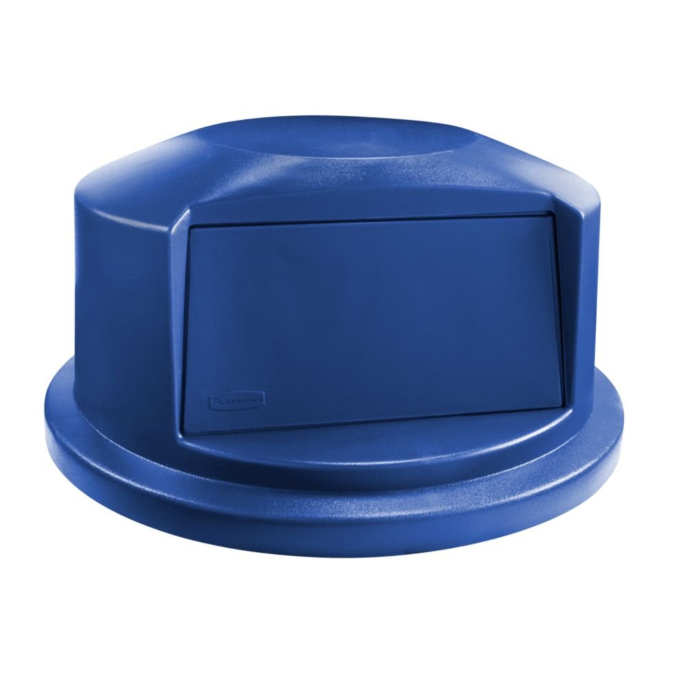 Rubbermaid Commercial Heavy-Duty BRUTE 32 Gallon Trash Can Lid - Durable Plastic Swing Top Cover for Waste & Utility Containers, Blue - Ideal for Commercial Kitchens, Offices & Outdoor Use