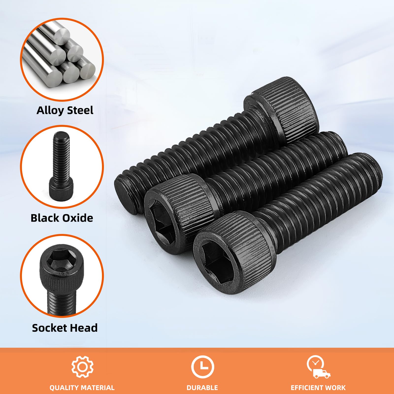 12.9 Grade Alloy Steel Socket Head Cap Screws - 20 PCS for Machinery & Automotive