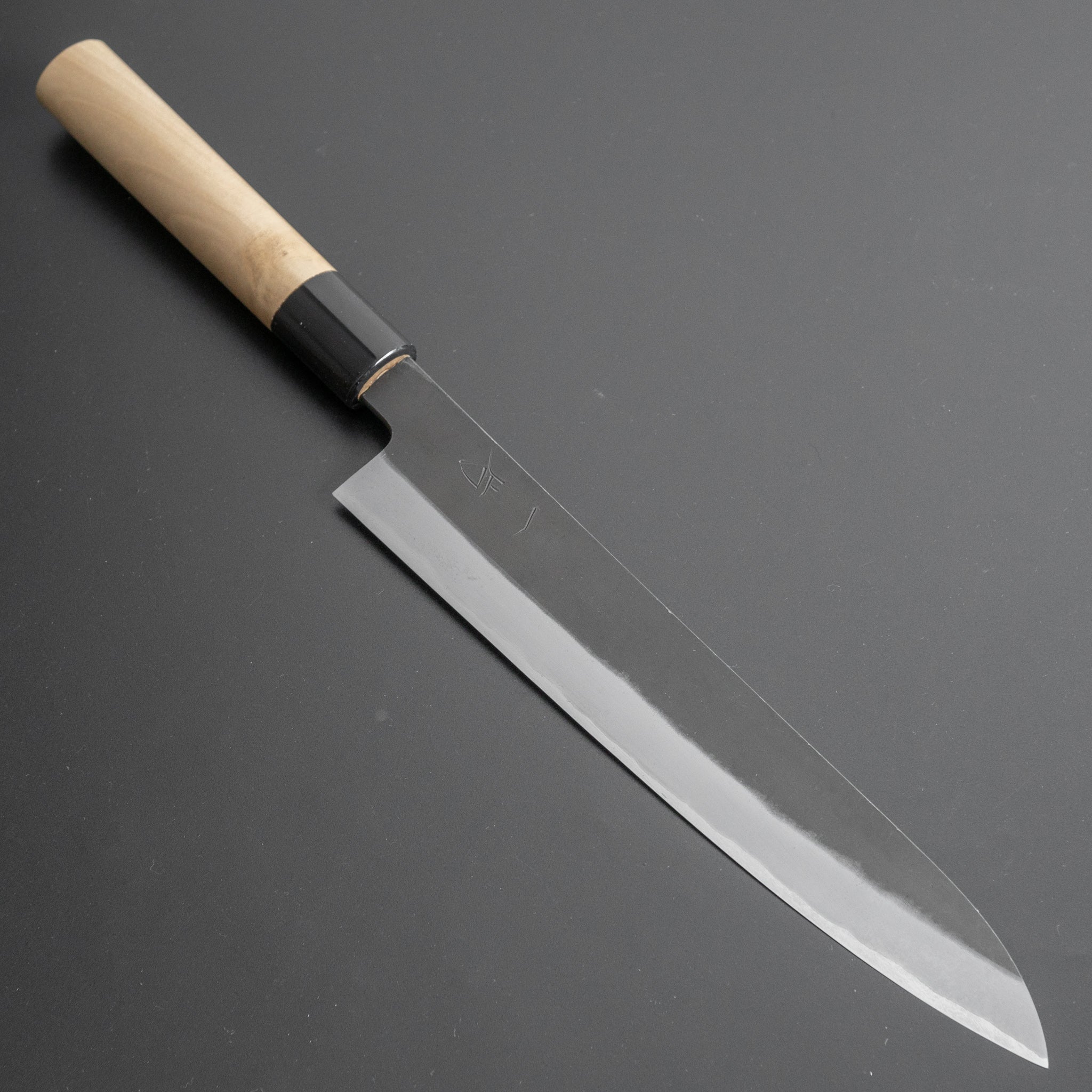 Hitohira Hinode Kurouchi White #2 Stainless Clad Sujihiki 210mm Japanese Chef Knife with Ho Wood Handle - Perfect for Slicing Sashimi, Roast Beef & Sushi Preparation
