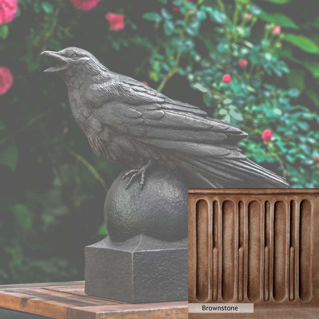 Campania International Corvus Statue - Handcrafted Garden Decor, Roman-Inspired Outdoor Statue for Patio, Yard & Landscape Design