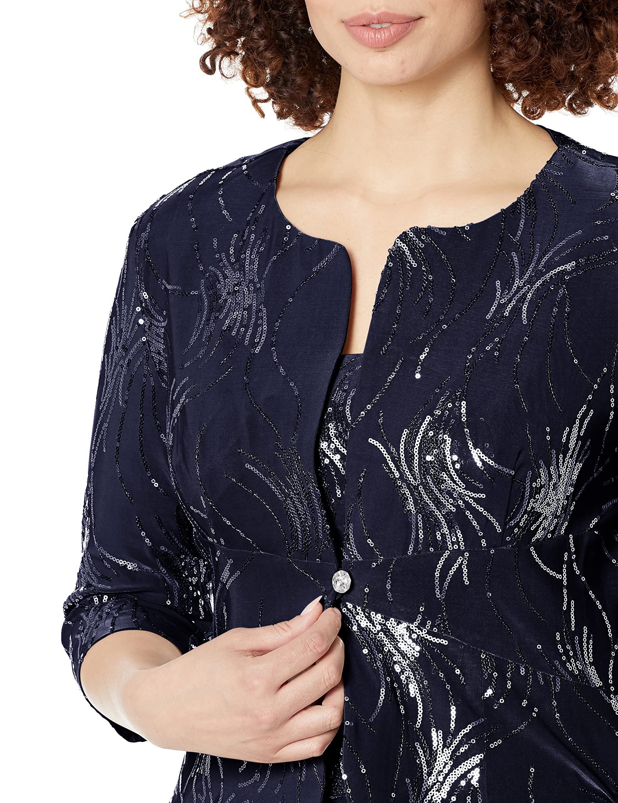 Alex Evenings Women's Tea Length Jacket Dress for Weddings & Formal Events - Petite & Regular Sizes - Elegant Cocktail Attire for Bridal Showers, Evening Parties & Special Occasions